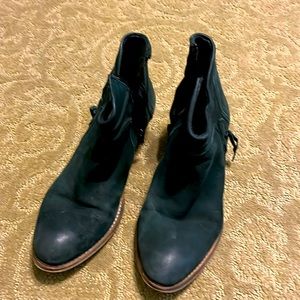 Black leather booties. Cute and comfy. Smoke free home.